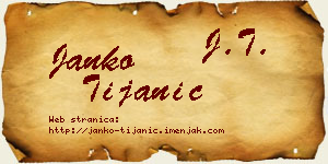 Janko Tijanić vizit kartica